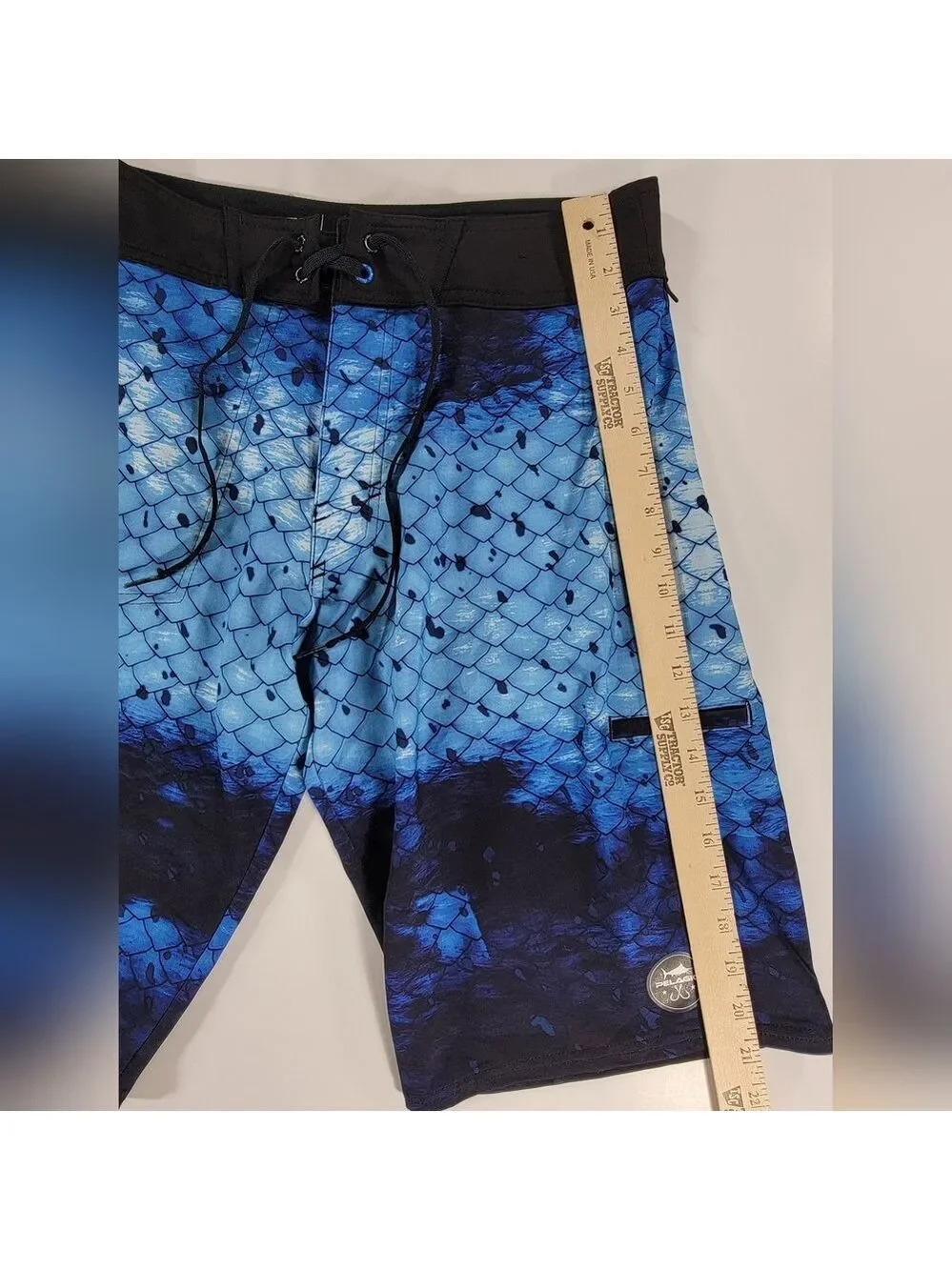 Pelagic Board Shorts Men's 30 Blue Hydro Lite Boardshorts Swim Trunks Fishing